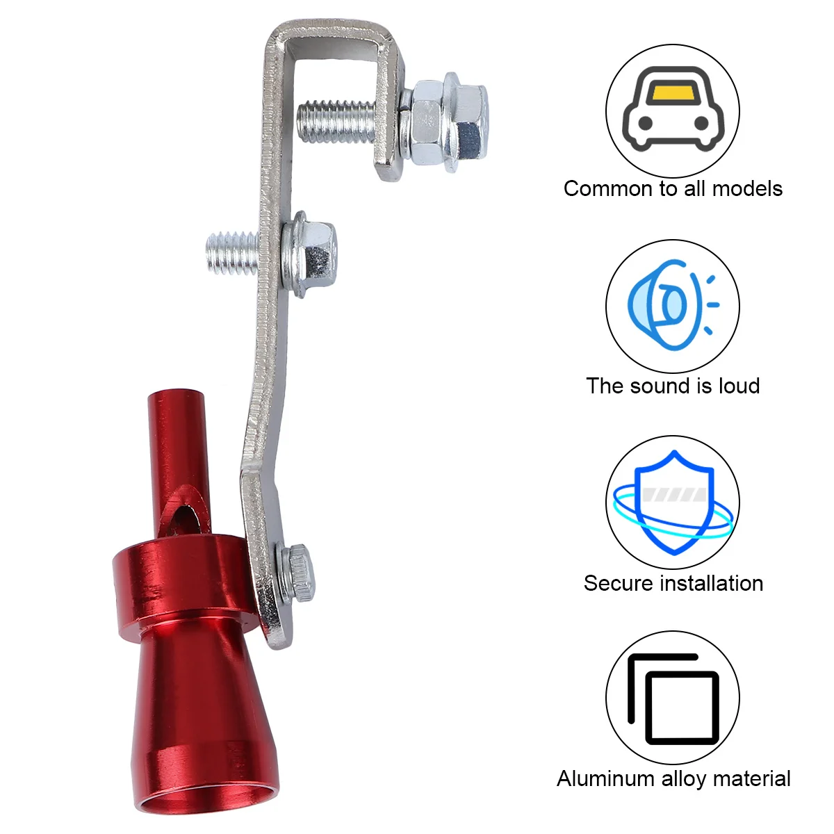 

2 шт., автомобильный турбо-свисток, звуковой сигнал выхлопной трубы, размер S, красный, громкий звуковой симулятор, выхлопная труба, рев, тюнинговый зажим, фиксатор