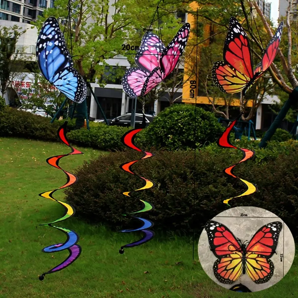 Colorful 3D Dimensional Windmill No Toxic Hanging Cloth&Plastic Rainbow Butterfly Spinning Windmill Wind Strip Ornament