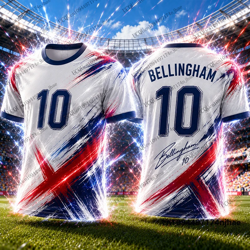 2027 New Special Bellingham #10 Print Football Jersey For Men‘s T-shirt Summer Short Sleeve Sports Tees Casual Kids/Adult Tops view 4