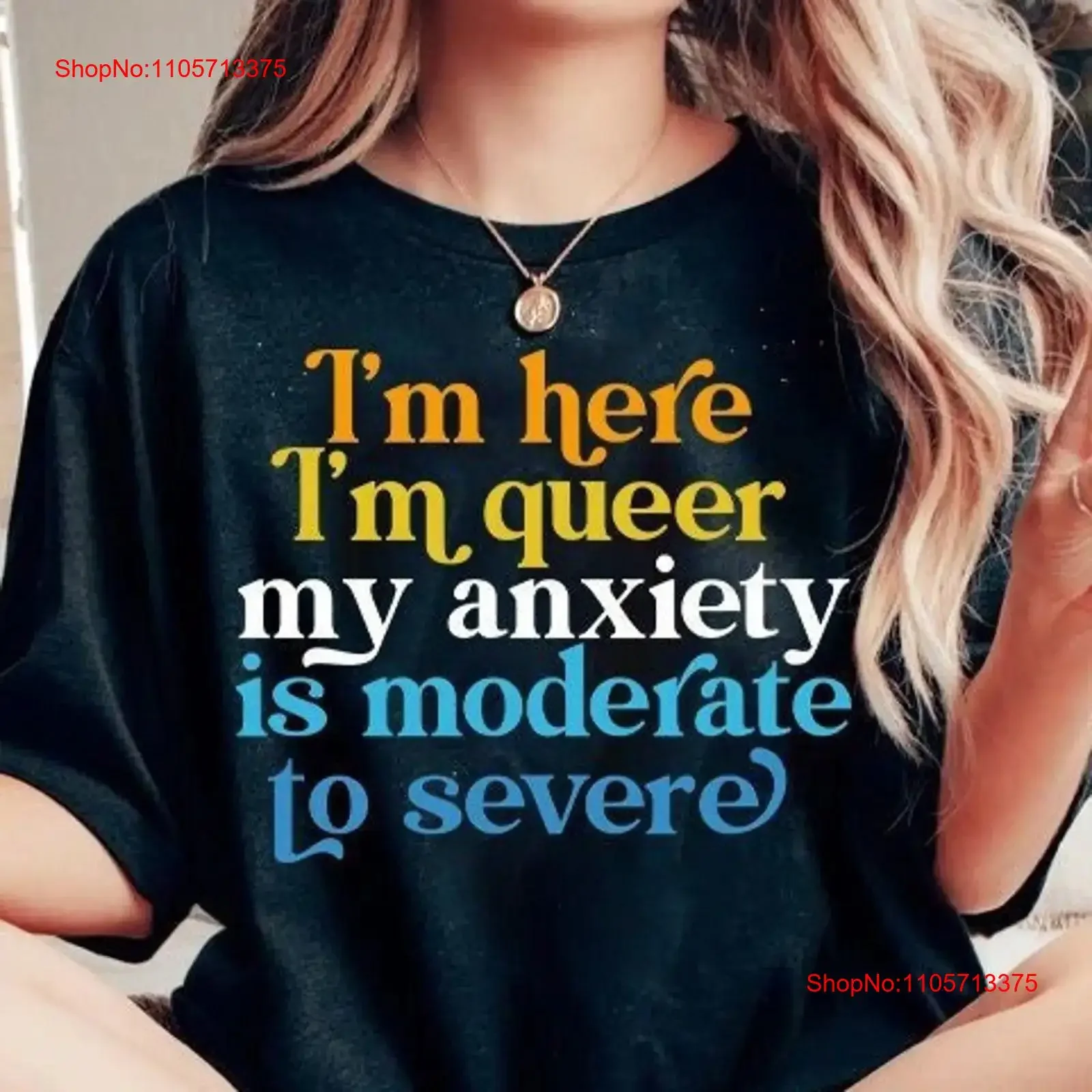 I'm here im queer my anxiety is moderate to severe shirt aroace t funny aromantic asexual agender non binary ace vintage