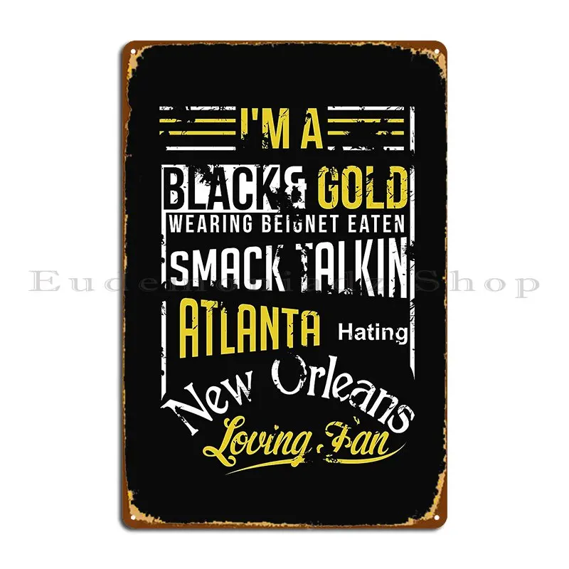 New Orleans Fan Graphic Tee Metal Plaque Wall Decor Iron Sign Wall Decor Cinema Tin Sign Poster