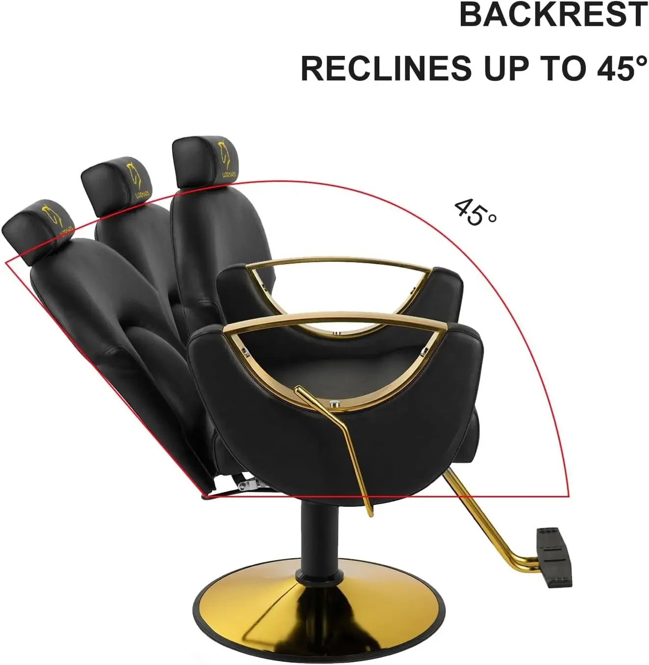 Silla de barbero reclinable, sillas hidráulicas giratorias de 360 grados, estilismo de cabello, corte