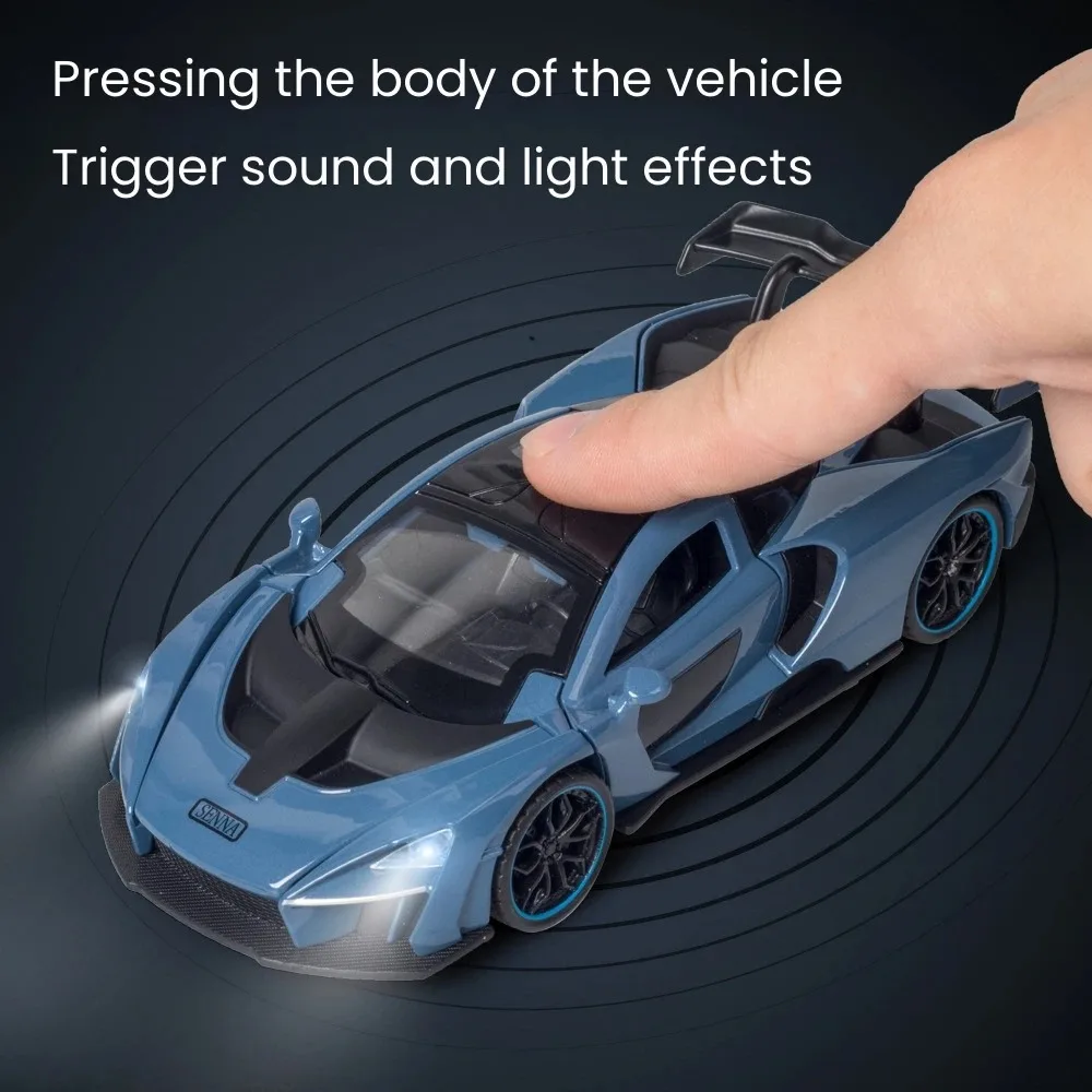 1:32 マクラーレンセナスーパーカースケールカーモデル合金車両ダイキャストメタルサウンド & ライトグッズ子供の誕生日おもちゃの車のギフト