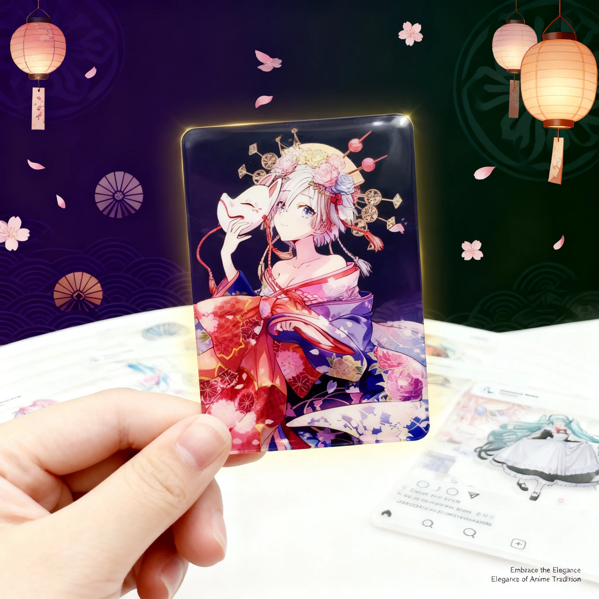 

Высококачественная акриловая прозрачная карточка с изображением персонажа аниме Хатсуне Мику, 3-дюймовая маленькая карточка-стенд, оптовая продажа