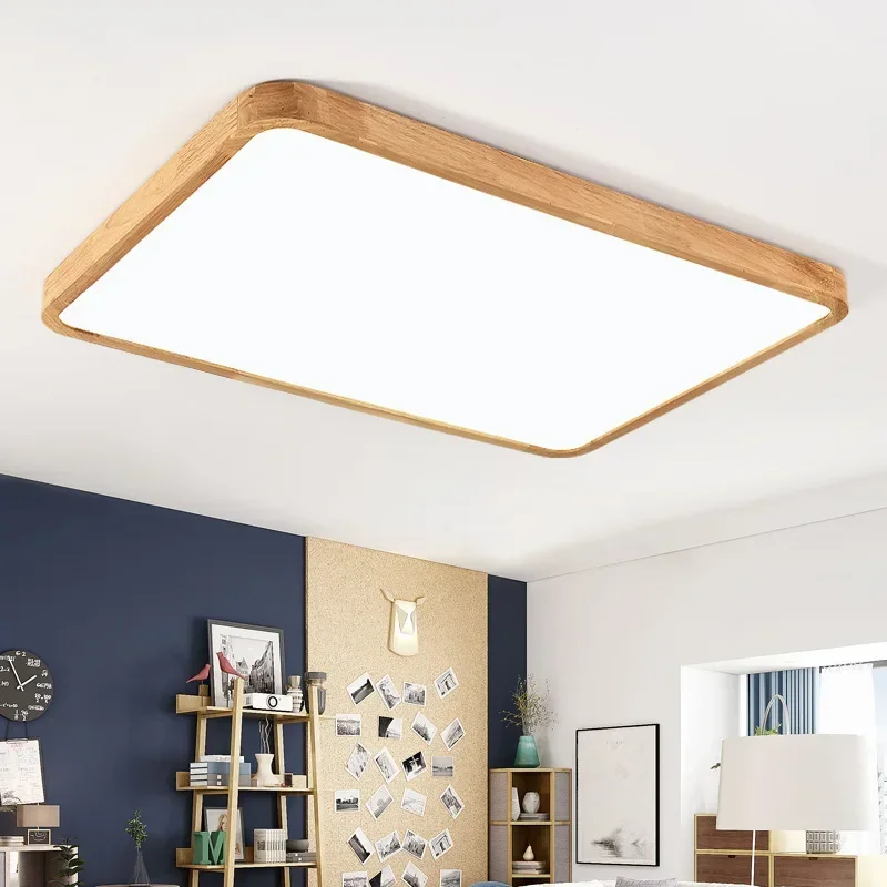 Nordische Holz Decken leuchte minimalist ische LED runde quadratische Schlafzimmer Wohnzimmer Balkon Büro Innendekoration Home Lampe Leuchten