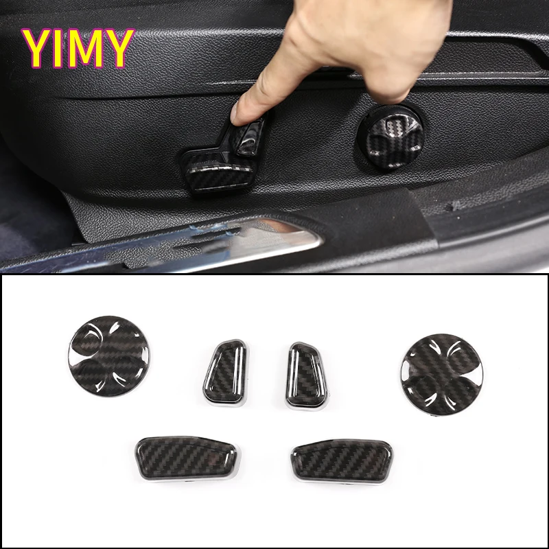 

6x ABS Plastic Carbon Fiber Car Seat Button Decorative Cover Sticker Suitable for Alfa Romeo Giulia Stelvio Tonali 2017-2024