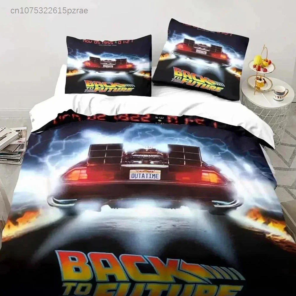3D Back To The Future Classic Movie Retro Bedding Set Bed Three Piece Set Single Double Bed Queen Size King Quilt Cover Boy Gift