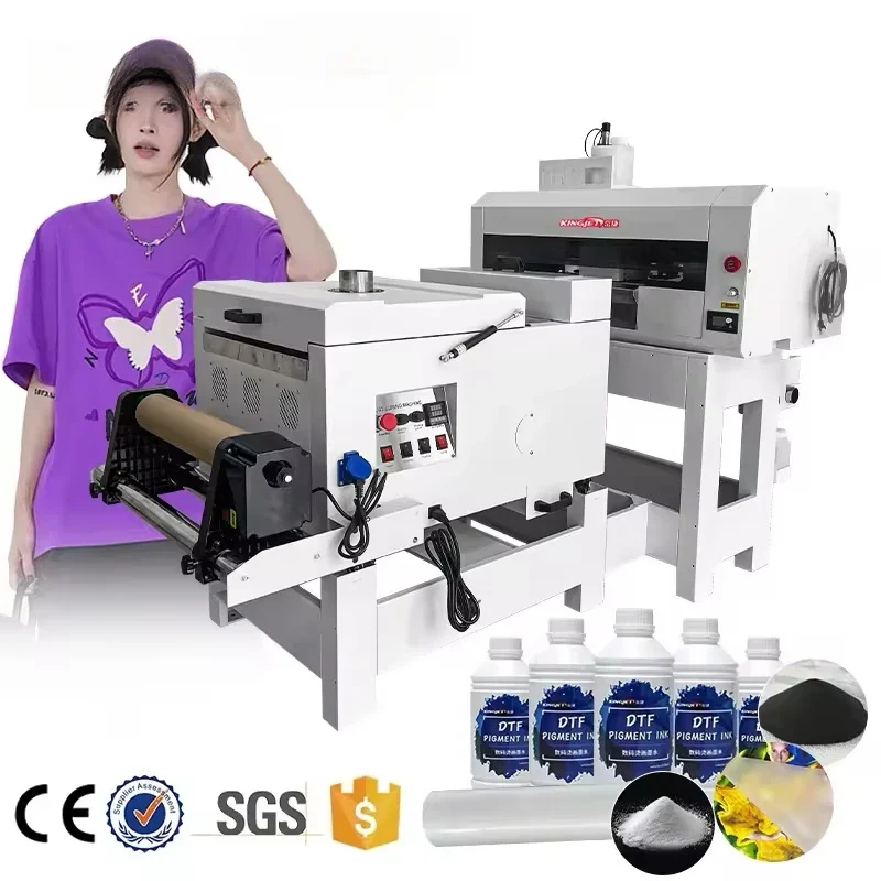 QC digital automatic a3 fluorescent dtf t-shirt printer long service life a3 dtf printer xp600 t-shirt dtf printer