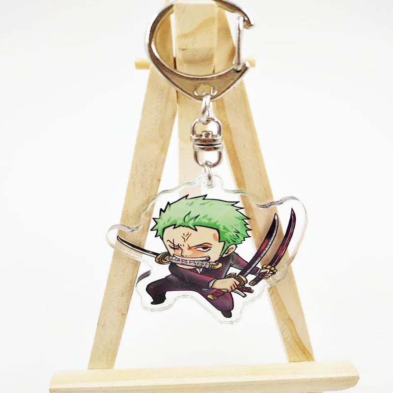One Piece Luffy Merchandise Acrylic Figure Display Keychain Friends Girl Gift Cute Accessories Ornaments Q Version Key Ring view 3