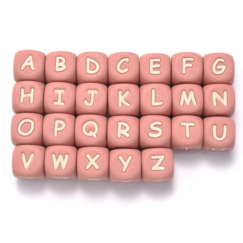 10Pcs Personalized Name Silicone Letters 12mm English Alphabet Teether Beads For Pacifier Chain Teether Necklace Jewelry Making