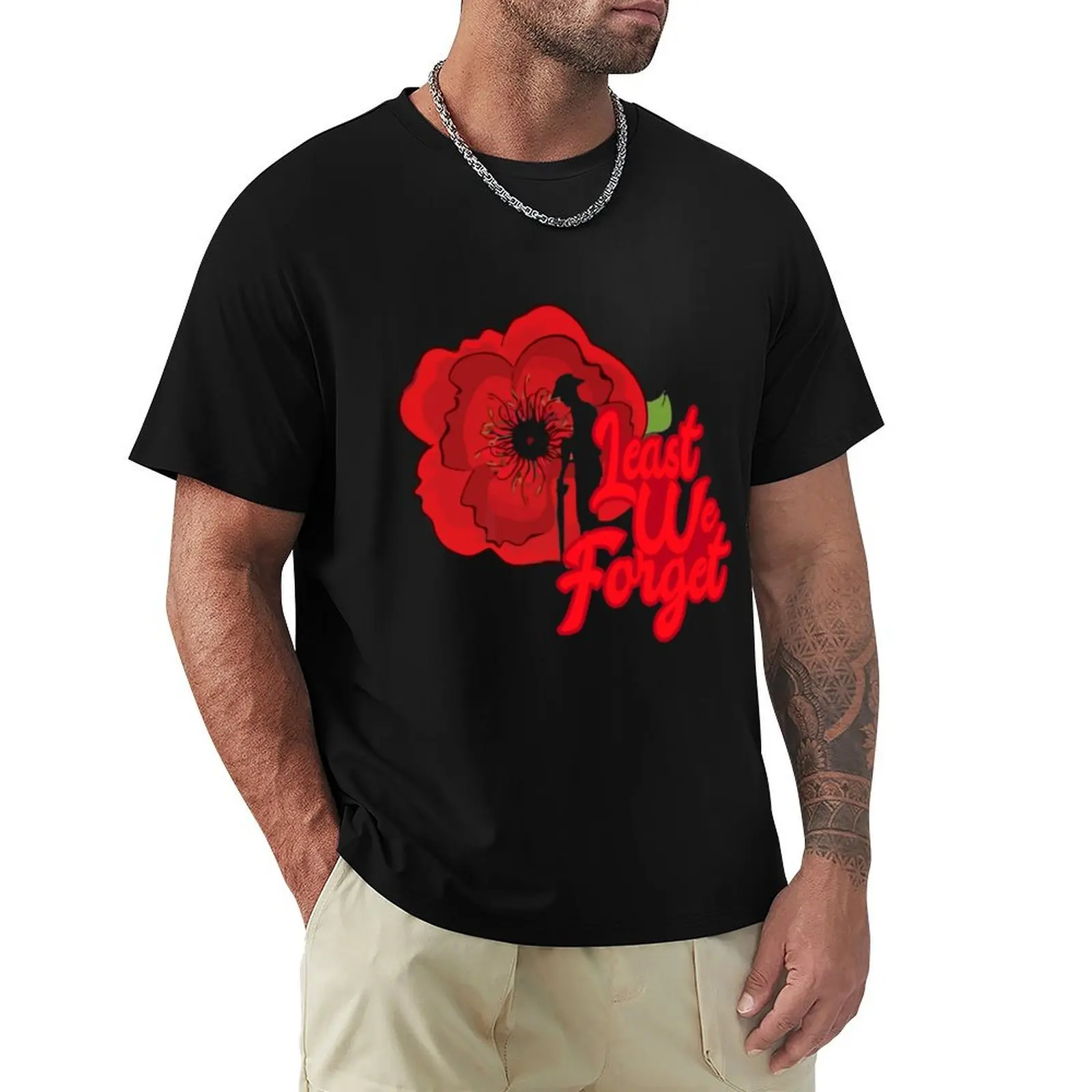 Least We Forget - Anzac Day T-Shirt Casual Daily Graphic Tee