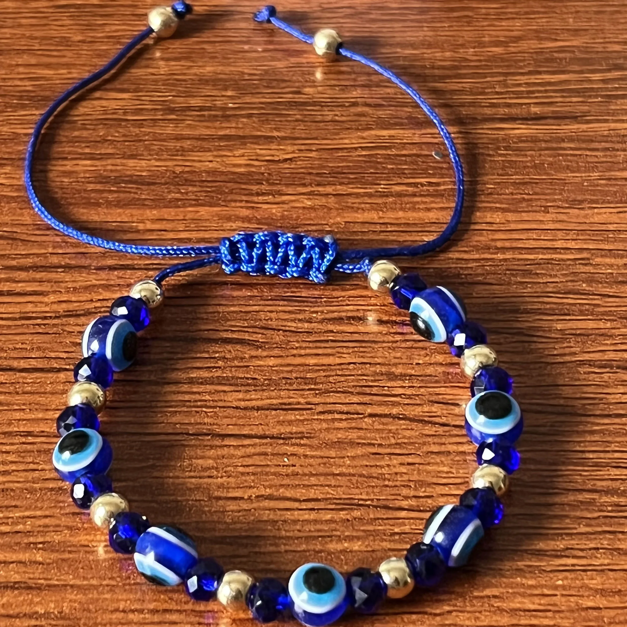 12pcs Baby Size Demon Eye Crystal Braided Prayer Bring Good Luck Bracelet