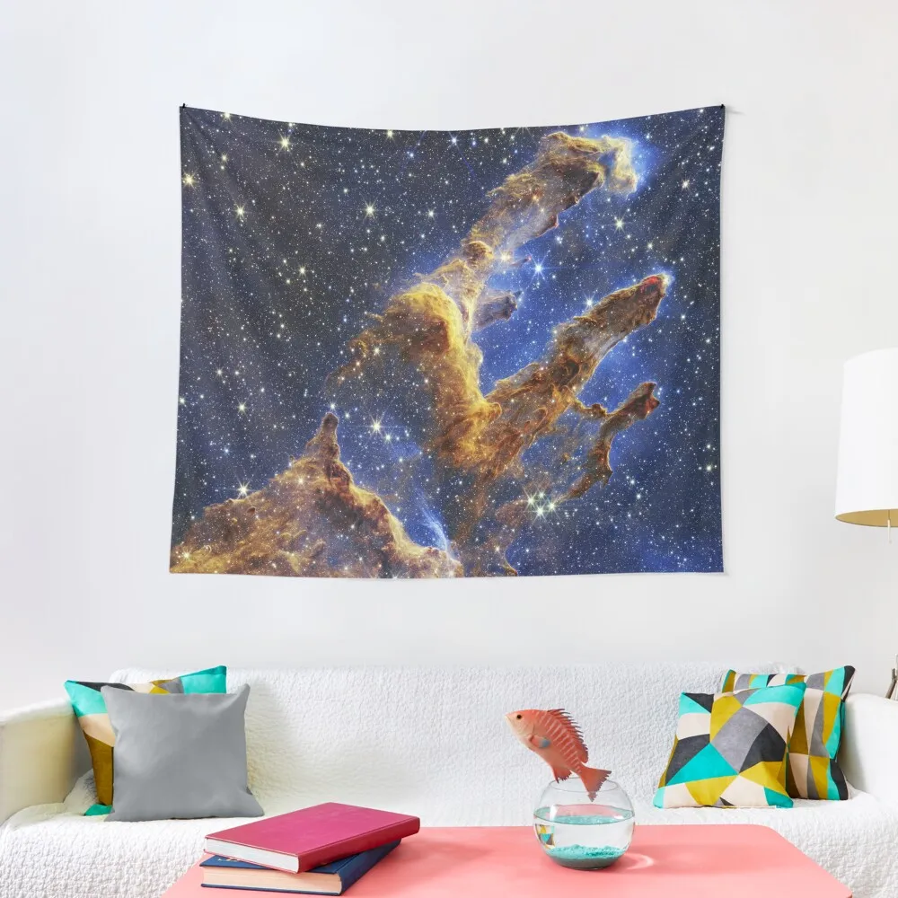 

JWST Pillars of Creation, 2022 (James Webb/JWST) — space poster (no text) Tapestry Wall Art Home Decorators Tapestry