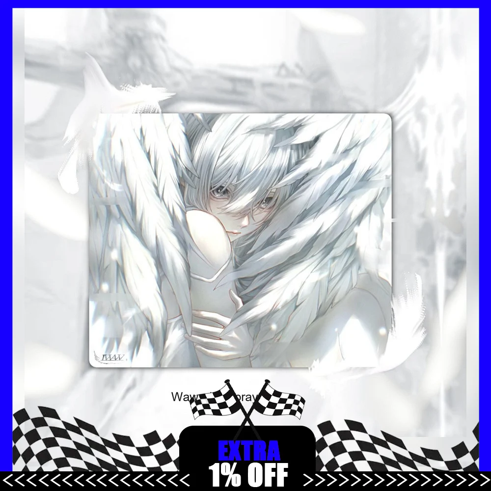 1waw KIRA Prayer Coated Tempered Glass Mouse Pad 490x420mm Large Anime Gaming Desk Mat for FPS Esports PC Gamer Accessory Gift