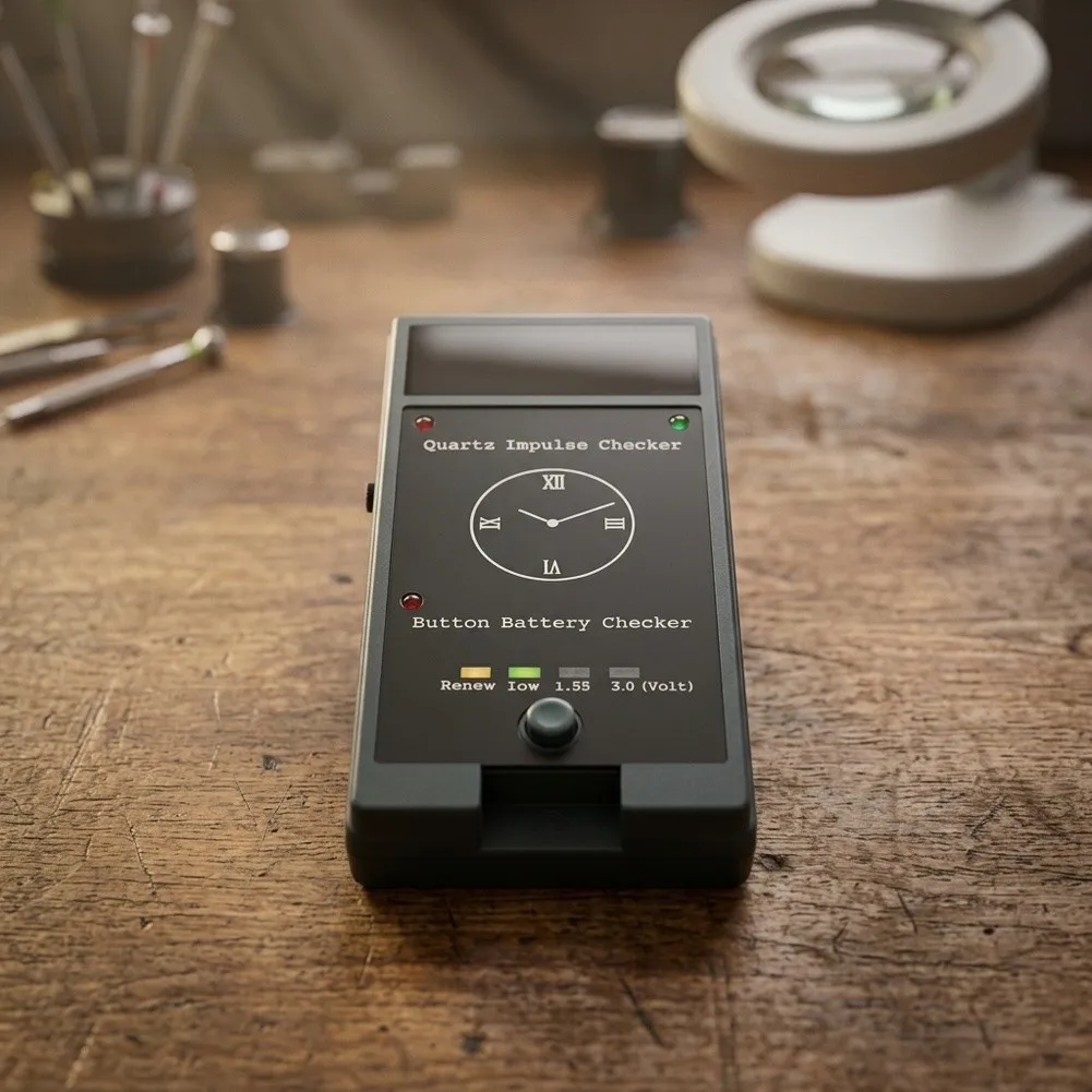 Multifunction Quartz Movement Tester with For button Battery Test Plate and Voltage Indicator for Battery Status