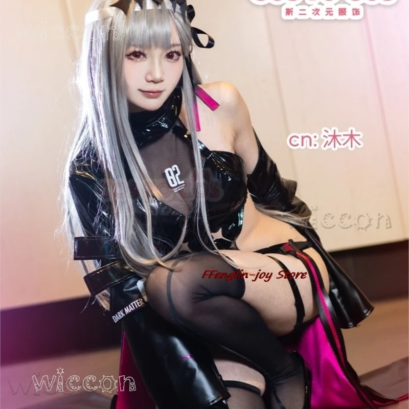 disfraz Halloween-Kostüme ‌ ‌ ‌ ‌ ‌ ‌ Göttin des Sieges: NIKKE-Spiel Modernia Marian Cosplay mit schwarzem Kleid mit Damen