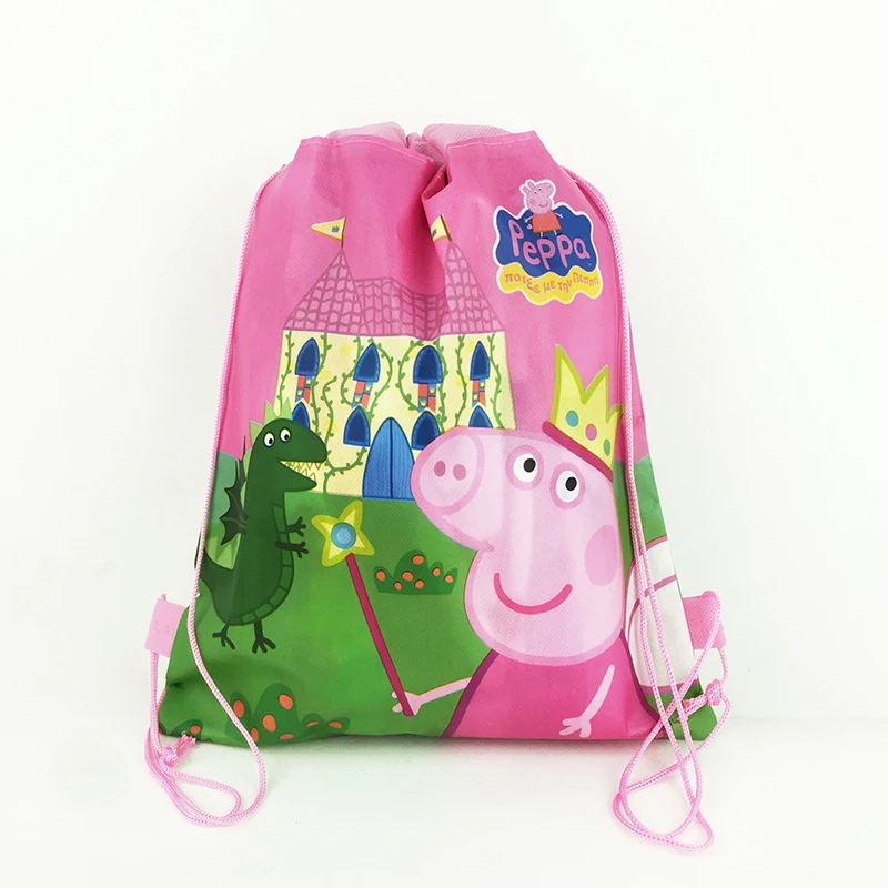 Peppa Pig 3 Style Cartoon Storage Bag Shopping Bag George Cartoon Pattern Pocket Children Stationery Birthday Gift