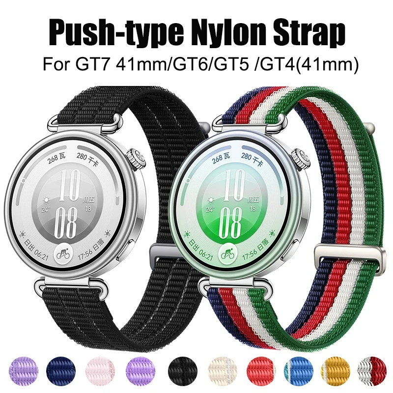 18mm Nylon Strap For GT7 41mm/GT6 41mm/GT5 41mm/GT4 41mm/WATCH GT 5 Pro 42mm,Soft-Breathable Woven Nylon Watchband