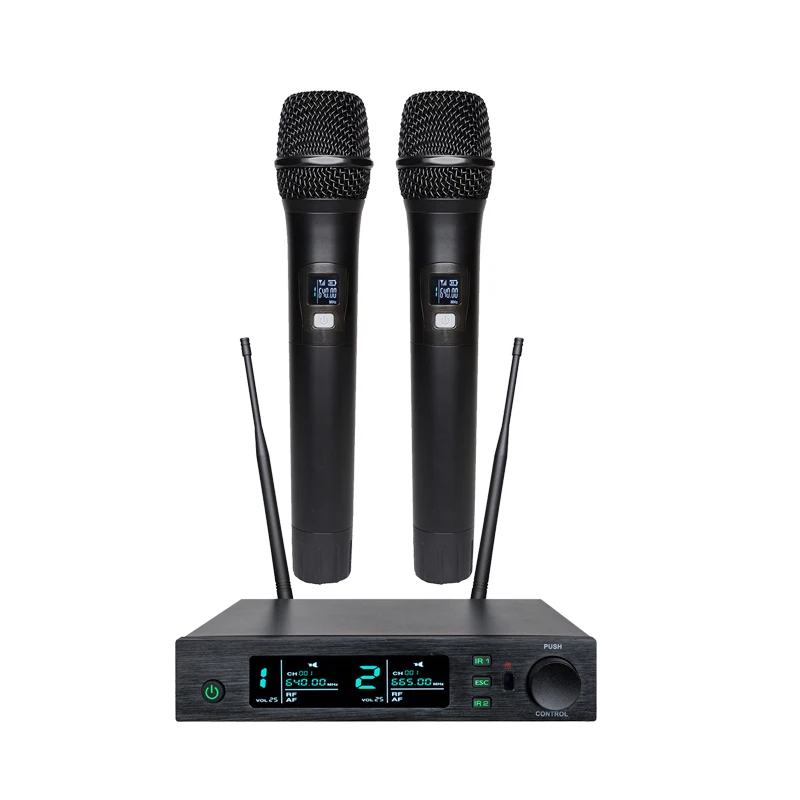 KEBIT KU-1012UHF Handheld Dual Wireless Microphone for Karaoke Singing