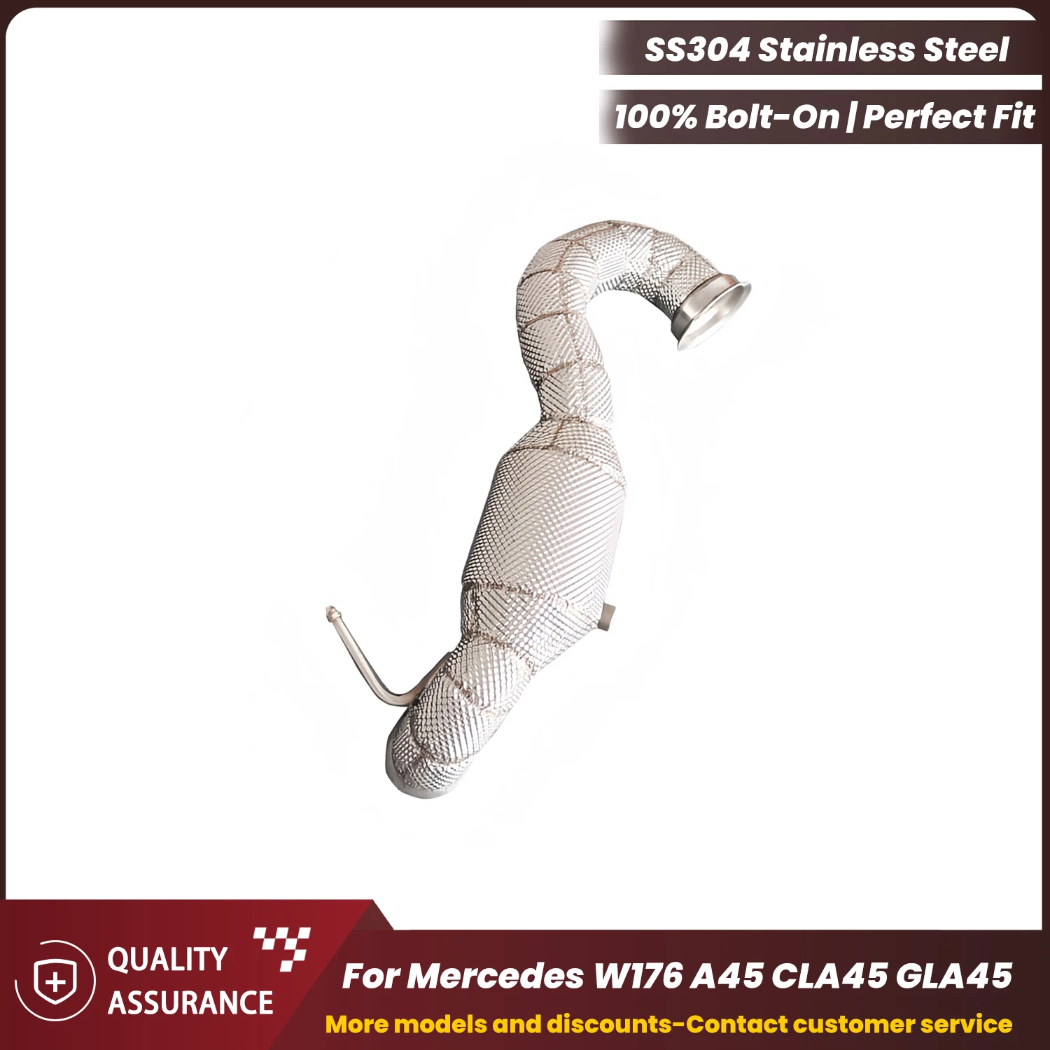 

ECCF Sports Downpipe With Heat Shield For Mercedes W176 A45 CLA45 GLA45 High Flow Aggressive Sound Performance Exhaust Upgrade
