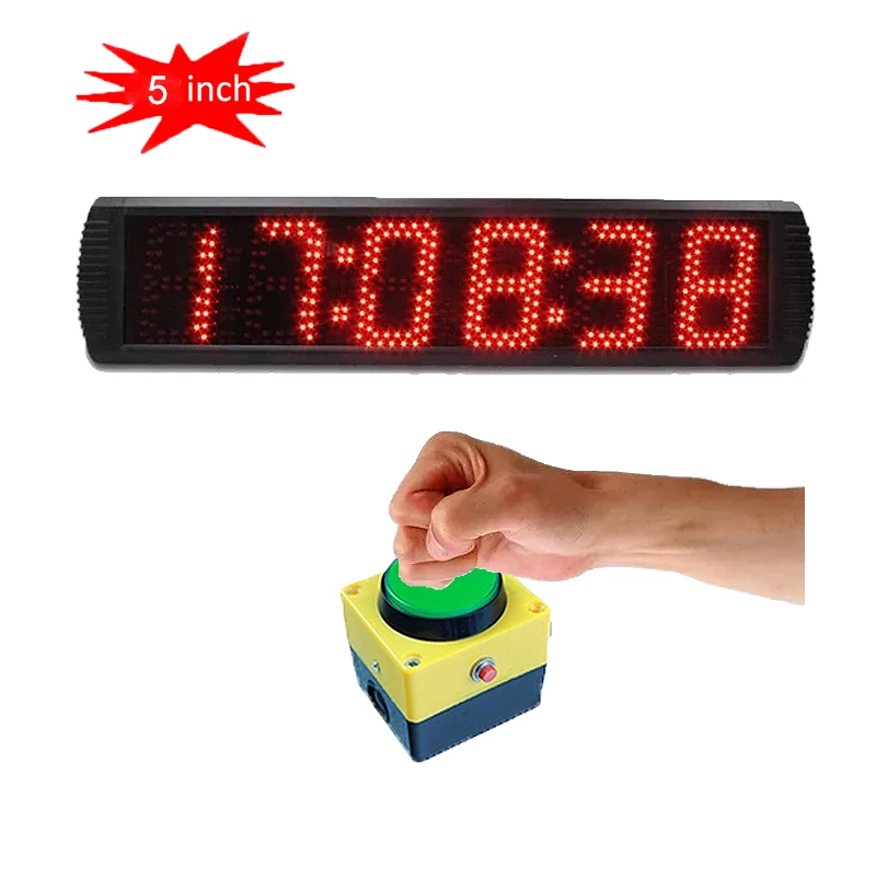 Digital Wall Clock with Synchronized Function, Stopwatch for Field Events, 5 \