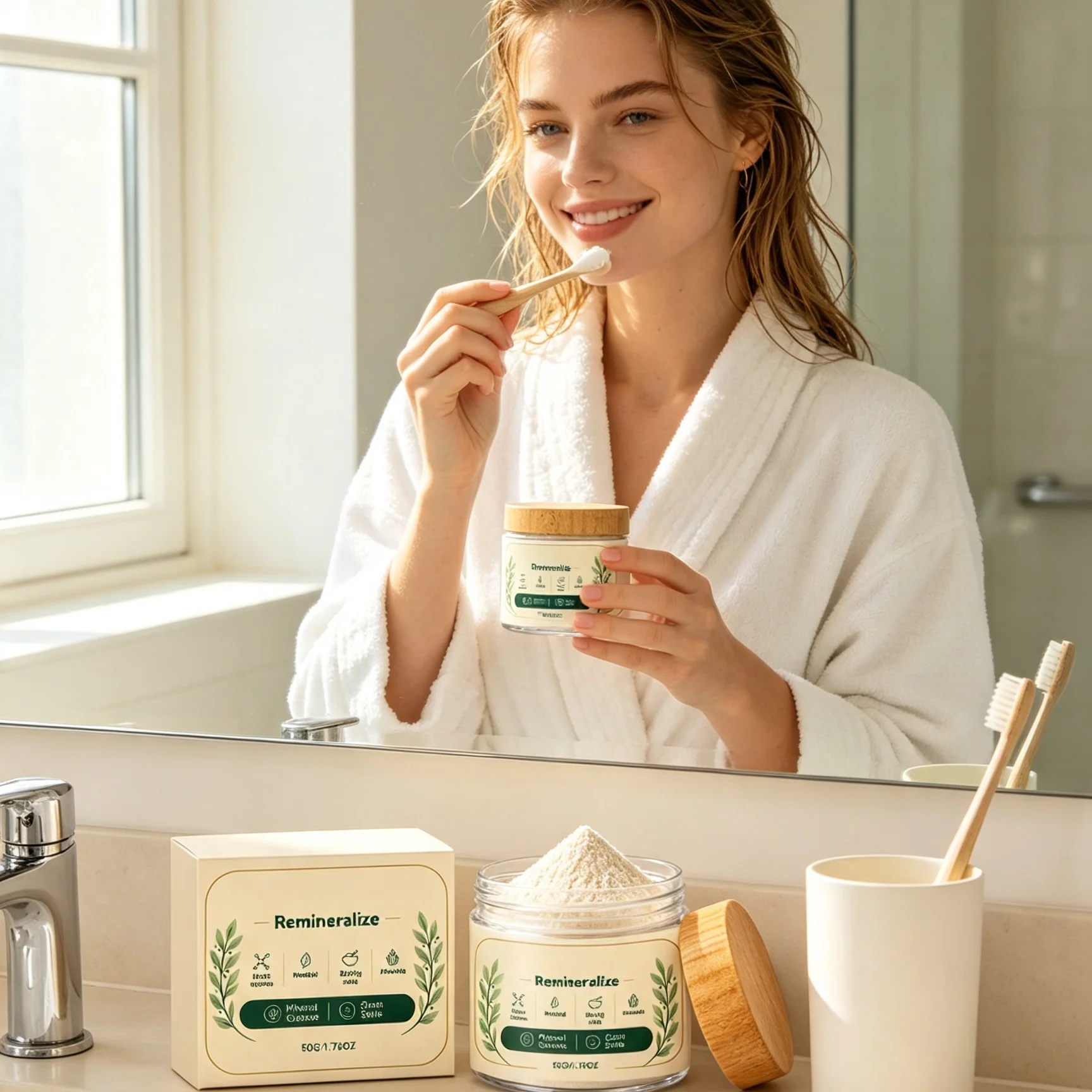 Remineralizing Tooth Powder Yellow Teeth Stain Remover Gum Health Oral Care Products Nano-Hydroxyapatite Teeth Whitening Powder