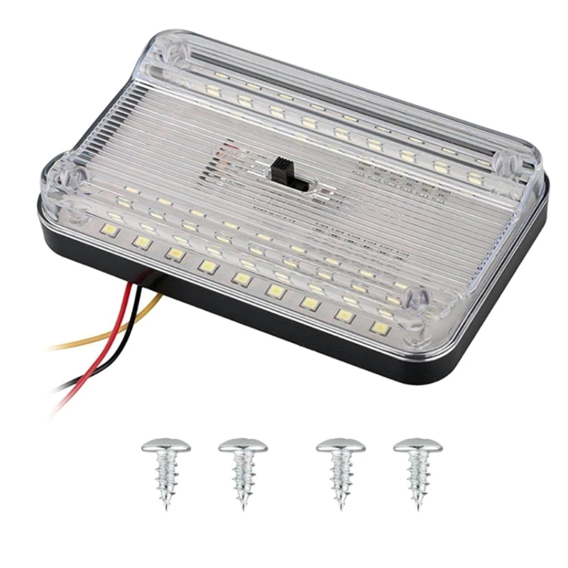 RVs Boats Interior LED Ceiling Dome Light, 36SMD Nightlight with Rectangular Panel Light for Motorhomes Campers