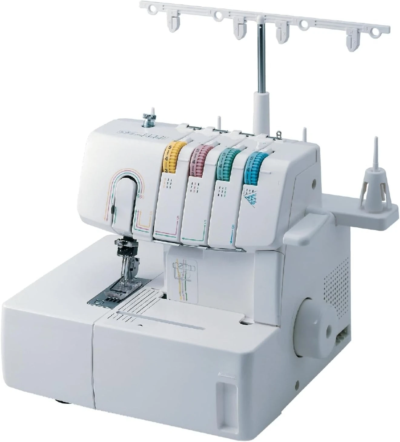 Coverstitch Serger، 2340CV، إطار معدني قوي، 1,100 غرزة في الدقيقة، مصيدة تقليم، أقدام ضغط متضمنة