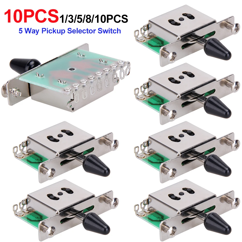 1-10PCS Guitar Toggle Lever Switches Colorful Selector Guitar Pickup Switches 5 Way Stringed Instruments Parts for ST SQ Guitar