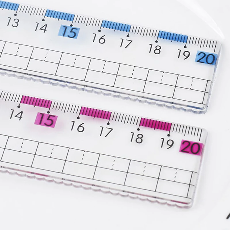 1Set Simple High Quality Ruler Transparent Drawing Tools Office School Supplies Student Stationery Creative Plastic Ruler Set
