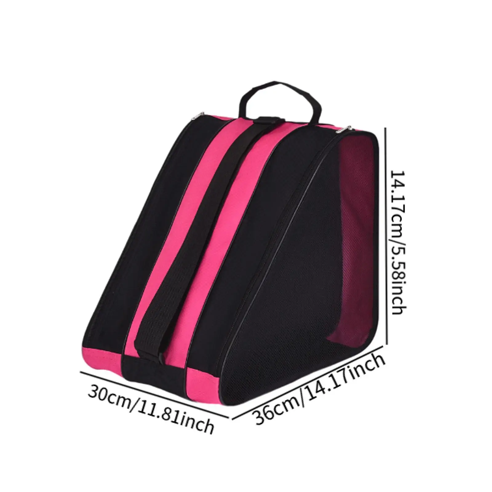 Bolsa para patinadores de hielo con laterales de malla, bolsa de almacenamiento de zapatos, organizador de bolso para patinaje sobre ruedas, hockey en línea, patinaje artístico
