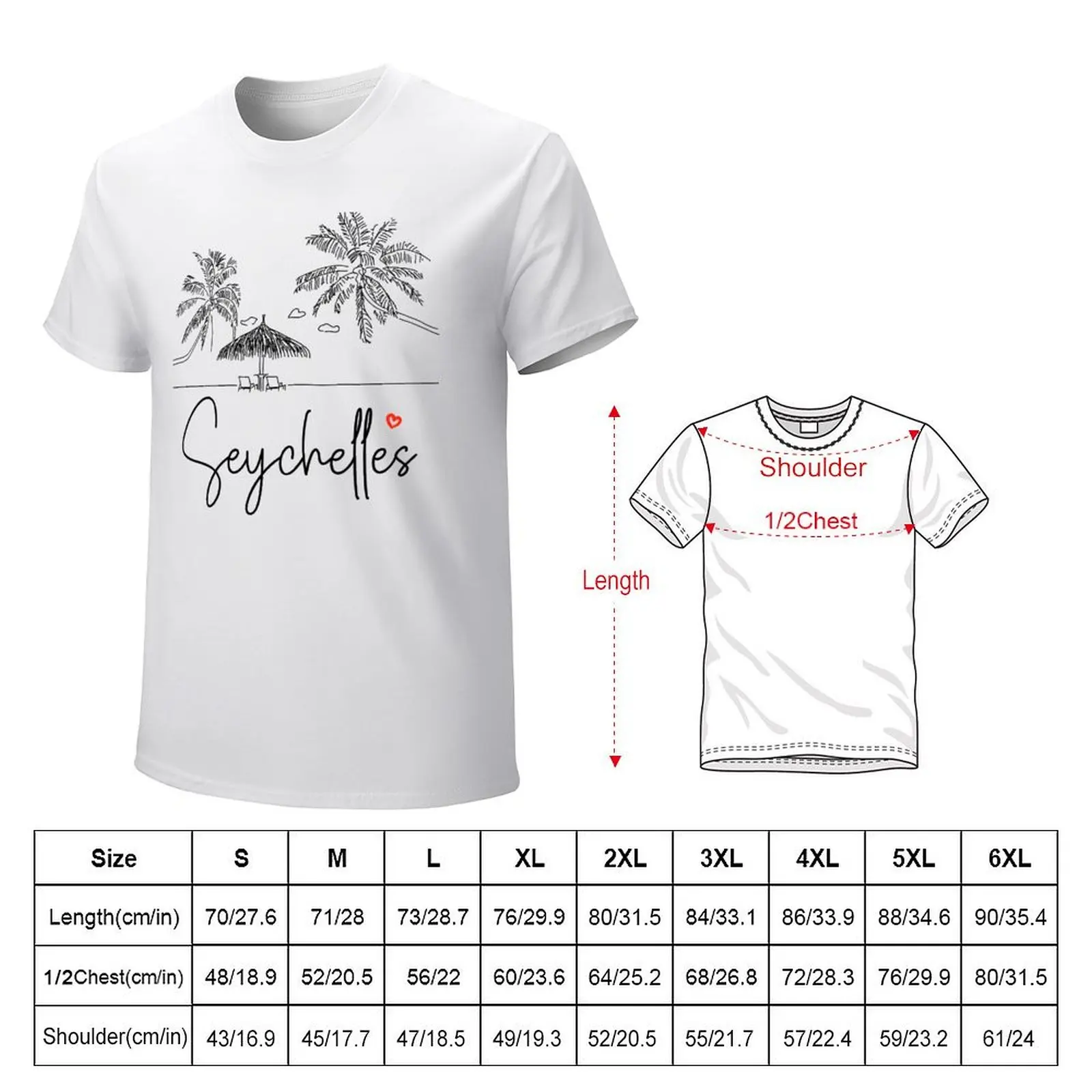 Seychelles T-Shirt plus size tops funnys graphics customs big and tall t shirts for men