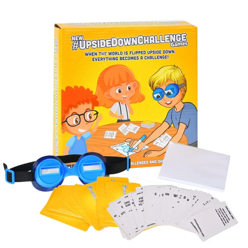 Upside Down Challenge Glasses Game Complete Fun Challenges with Upside Down Goggles for Adults Children Age 7 Years + Kids Gifts