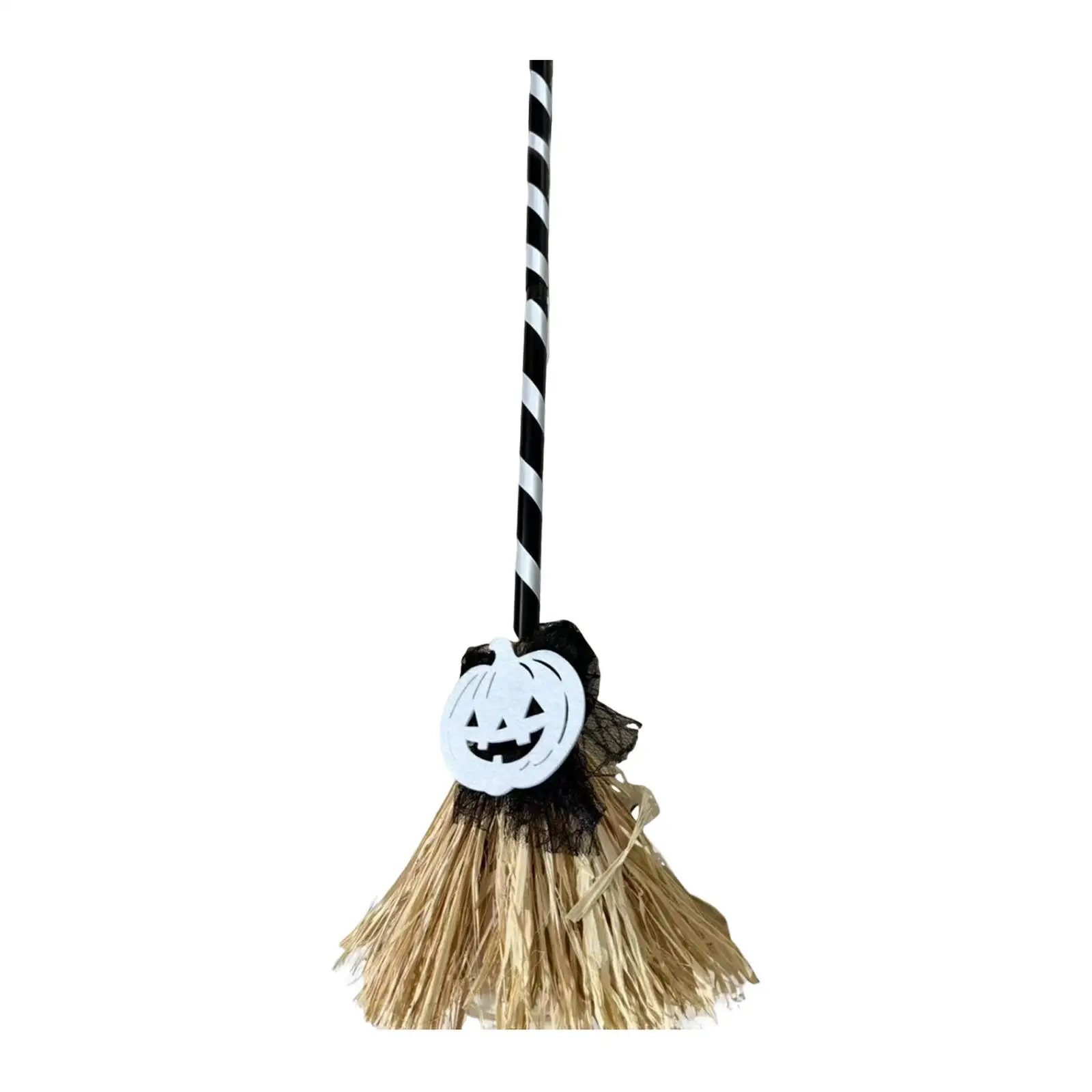 Realistic Wizard Flying Broom Cosplay Prop with Automatic Rotation for Halloween Decorations Garden Haunted House Party