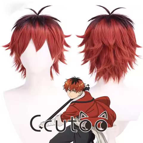 Anime Frieren At The Funeral Stark Cosplay Wig Brown Red Black Short Heat Resistant Synthetic Hair Party Wigs + Wig Cap