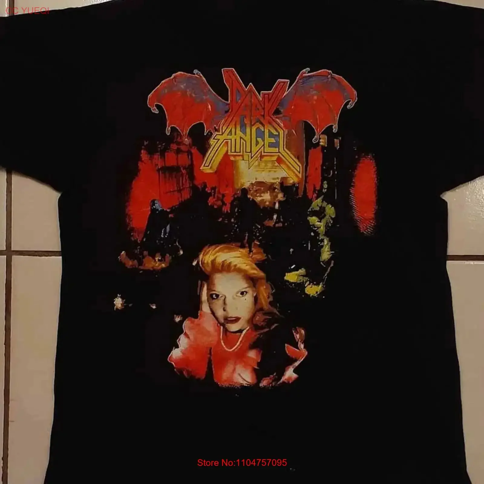 Футболка Dark Angel Time Does Not Heal, черная, размер S-5XL, SU469, винтажная, с эффектом потертости, удобная, слегка модная, дышащая.