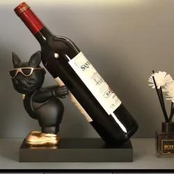 French Bulldog Statues Wine Holder Sculptures Nordic home decor Room House Decoration Desk Ornaments Resin Dog Butler Statue