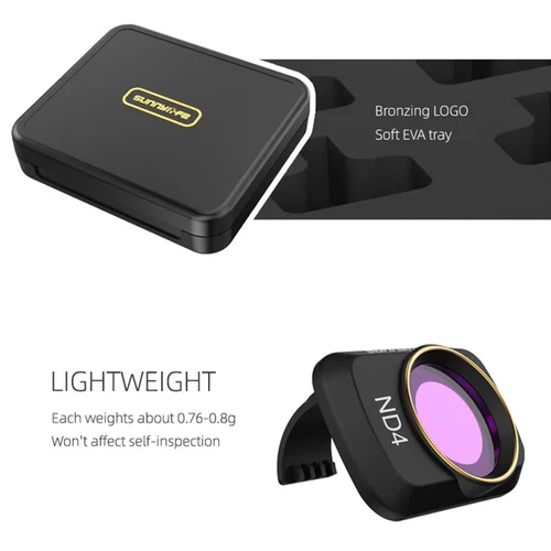 Imagen 2 del producto Filtro de lente de Dron para DJI Mini/Mini 2/Mini 2 SE/Mini 4K, juego de filtros de vidrio óptico ND4 ND8 ND16 ND32/PL MCUV, accesorios para Dron