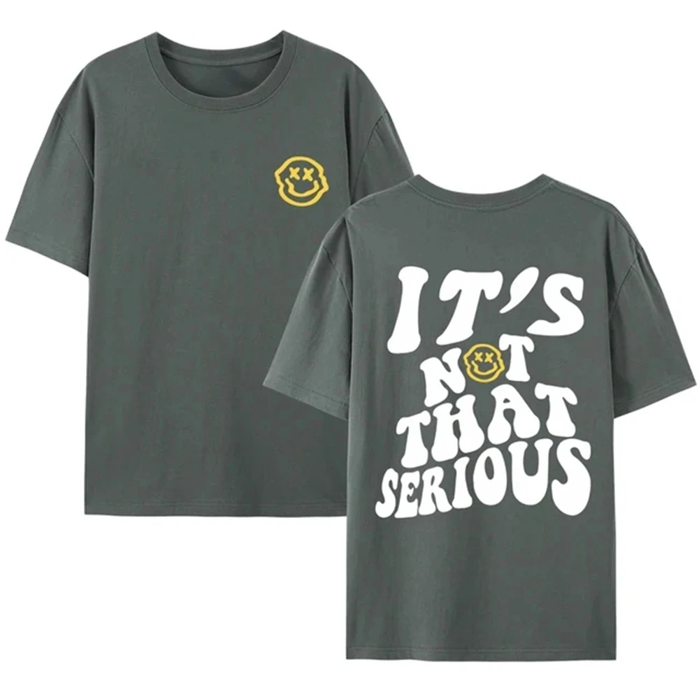 

Camisetas de gran tamaño de calidad para hombre, ropa masculina transpirable de Hip Hop, es "Not That Serious", 72525