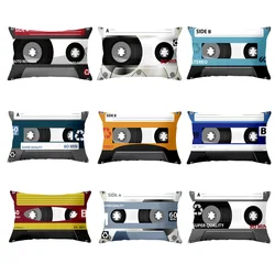 Vintage Rectangular Pillow Cover Peach Skin Sofa Car Cushion Lumbar Magnetic Tape 30x50cm Home Decor