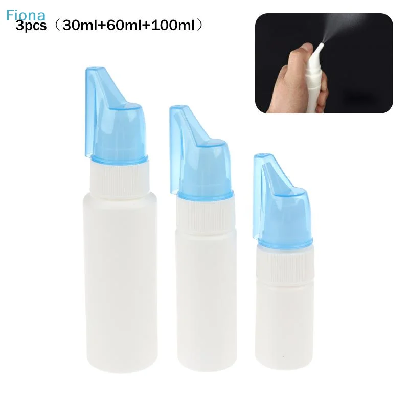 ✔3-Pack Nasal Spray Bottles Set,Empty Refillable Nose Mist Sprayers (30ml/60ml/100ml) for Saline Solution,Nasal Care & Travel