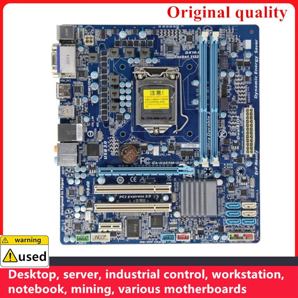 

For GA-HA65M-D2H-B3 HA65M-D2H-B3 Motherboards LGA 1155 DDR3 16GB M-ATX For Intel H61 Desktop Mainboard PCI-E2.0 SATA II USB2.0