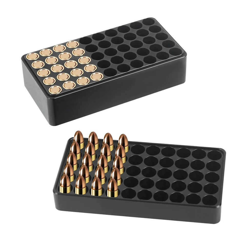 50 Rounds Ammo Checker 9mm Chamber Checker Bullet Cartridge Case Gauge for Reloading Equipment Airsoft Hunting Accessories