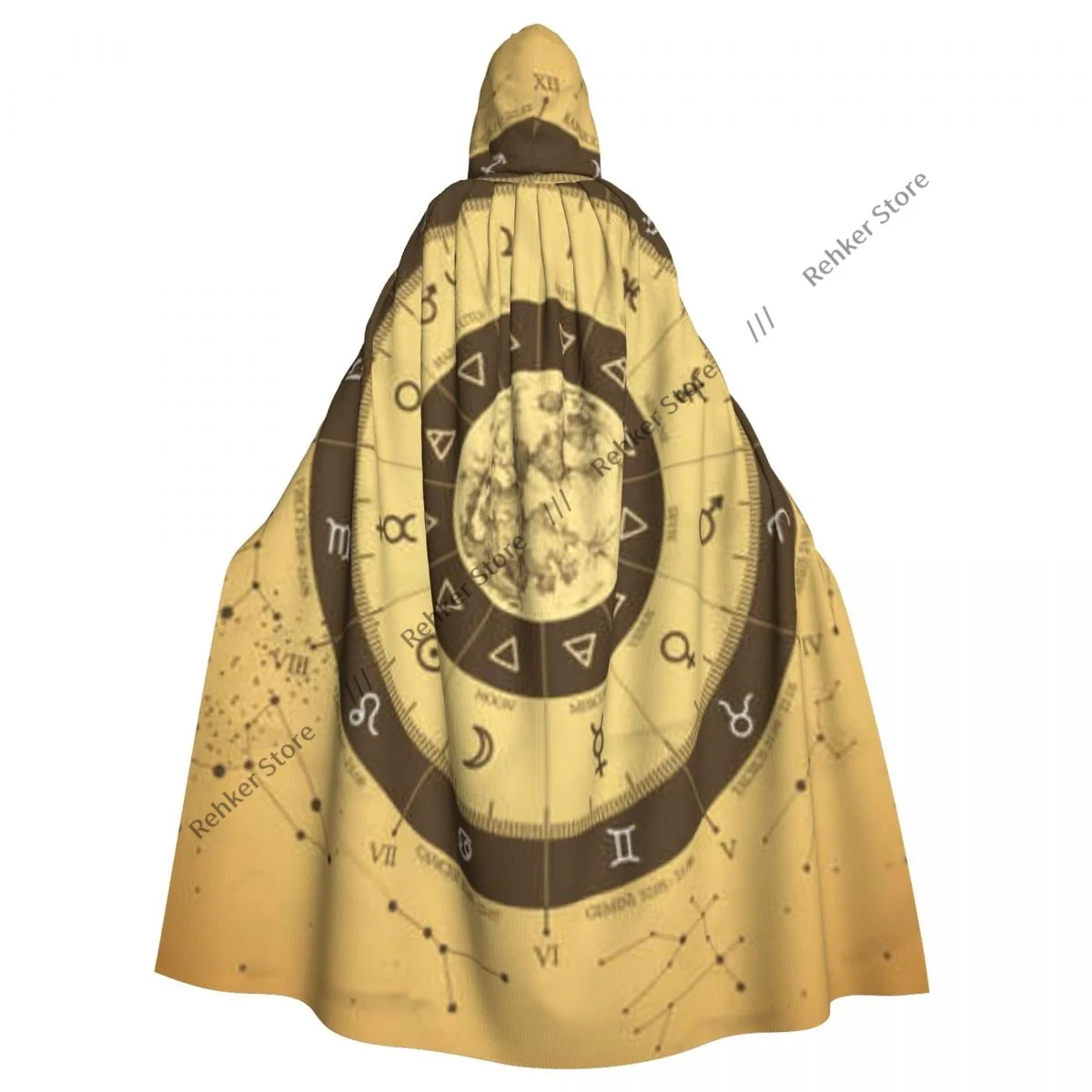 Cosplay Medieval Costumes Magic Witchcraft Astrology Wheel Zodiac Planet Signs Cloak Capes Long Robes Jackets Coat Carnival