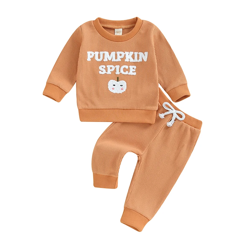 

Toddler Girls Halloween Outfits Letter Embroidery Long Sleeve Sweatshirt and Elastic Pants Set Baby Cute 2 Piece Clothes