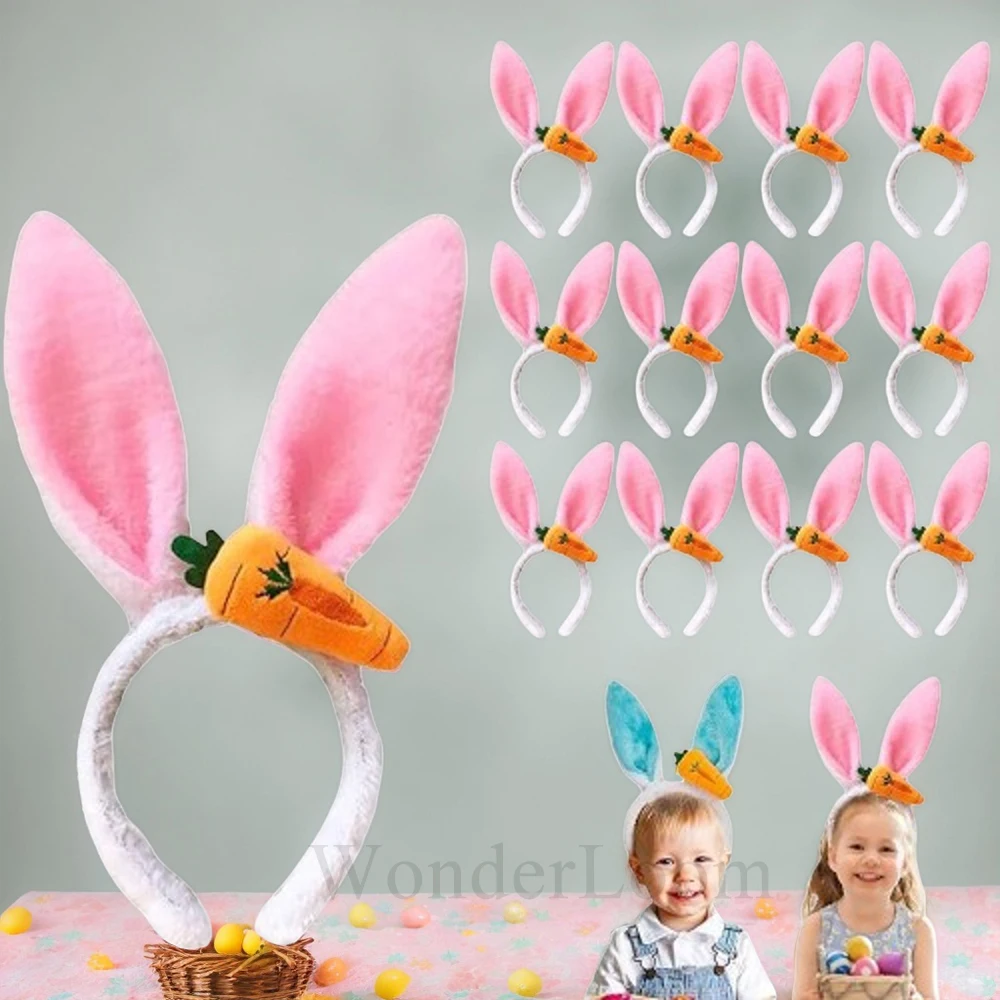 

1-20PCS Easter Rabbit Ear Headband Bunny Dance Carrot Hair Accessories Childrens Day Festival Party Decoration