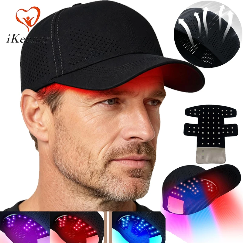 

New Mesh Hair Growth Laser Cap 660nm 850nm Near Infrared Red Light Therapy Prevents Hair Loss Promotes Hair Growth Hat for Men