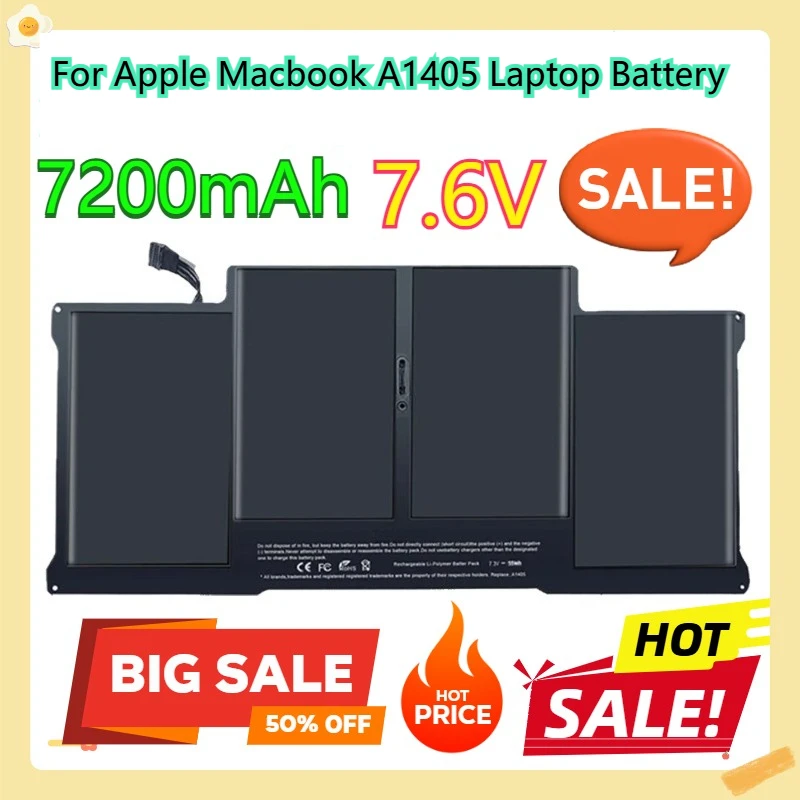 

For Apple Macbook A1405 Laptop Battery 7200mAh 7.6V