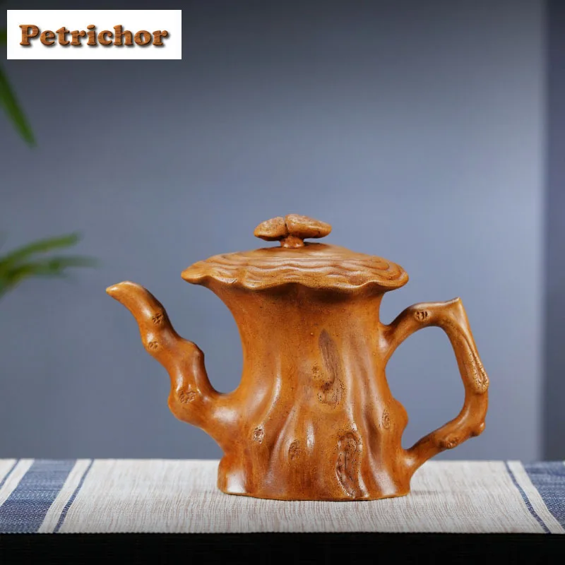 

750 мл креативные фиолетовые глиняные чайники Исин ручной работы Ганнодерма пенька сырая руда золотая секция грязевой чайник китайский чайный сервиз Цзыша