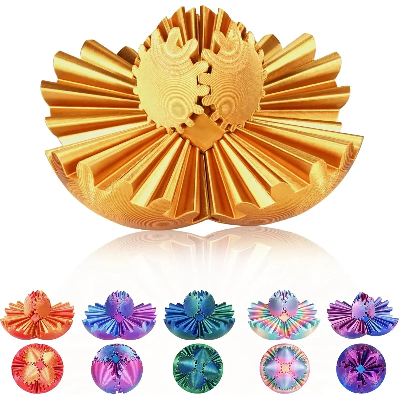 لعبة فيدجيت مطبوعة ثلاثية الأبعاد، كرة تخفيف التوتر الحسية للأطفال والكبار، لعبة ADHDToy (أخضر الغابة، 2.6 بوصة) #1